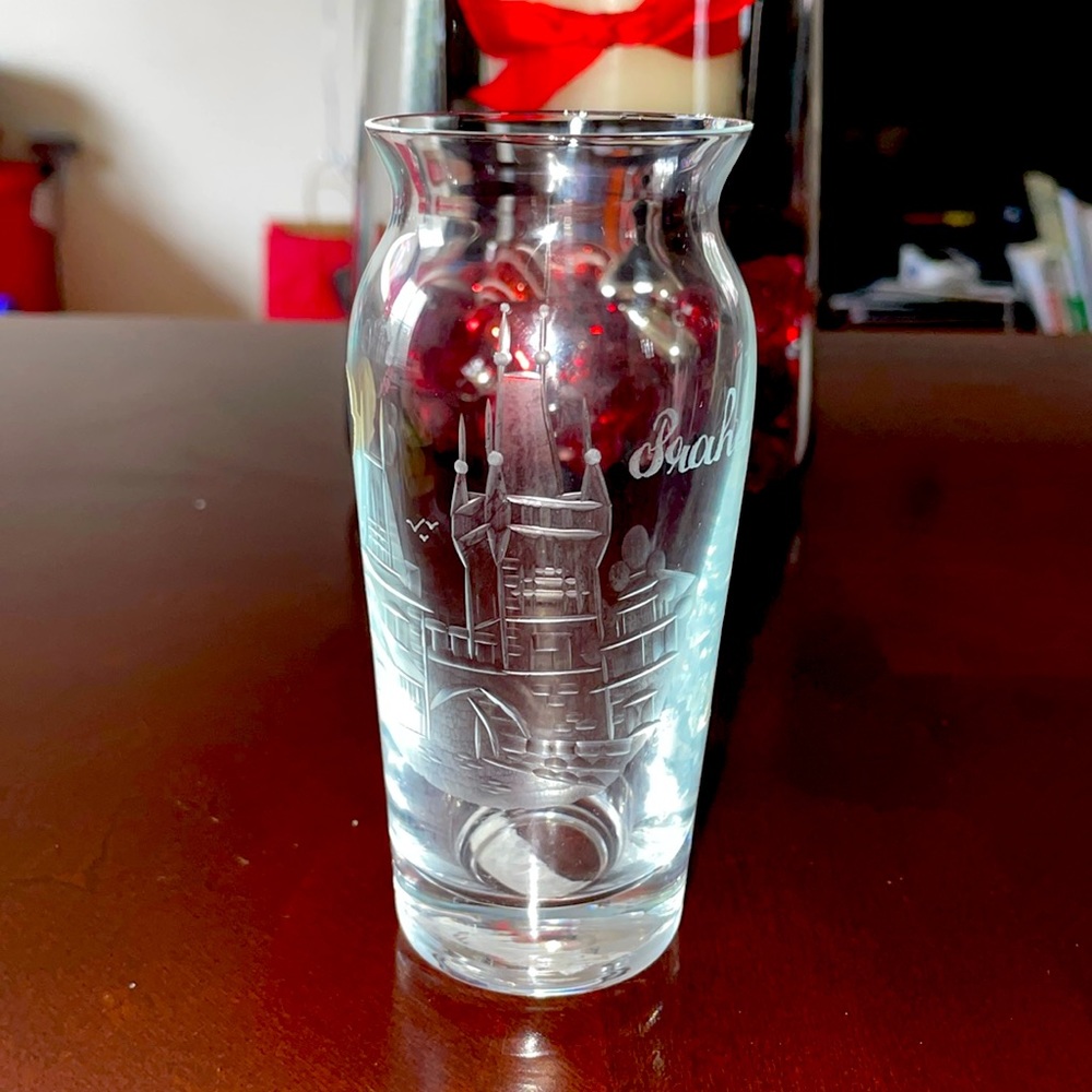 Etched Praha Bohemia Crystal Vase!